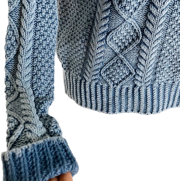 L.L. Bean Blue Cable Knit Sweater - Picture 5 of 13